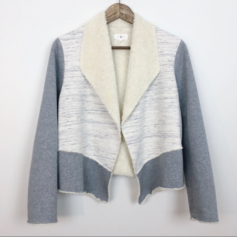 Lou & Grey Sherpa fleece lined drape front jacket